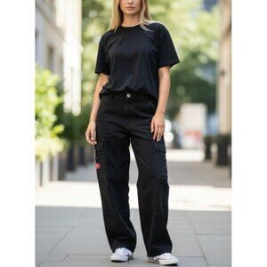 Black Wake Jeans Petite Cargo Pants With Pockets Size S